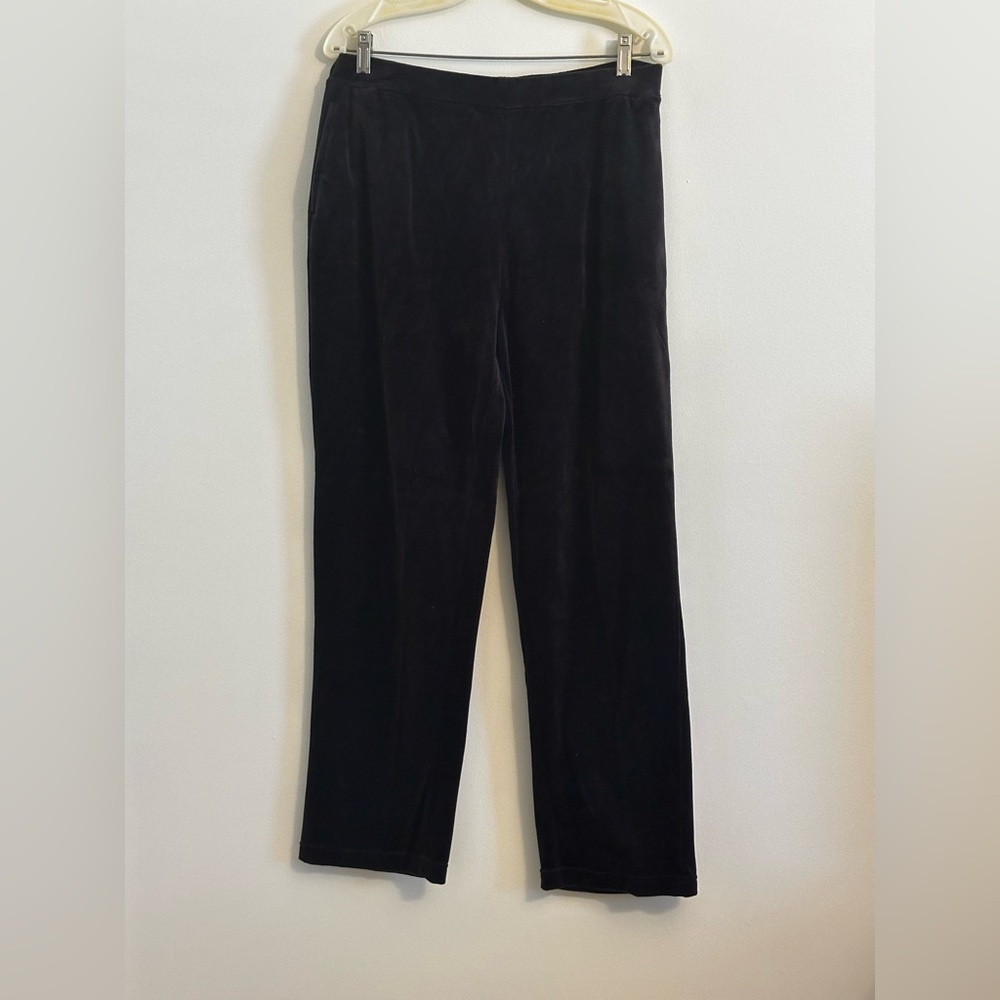 Women's Velour Black Pants with pockets